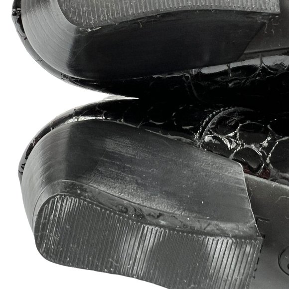 Vintage Maremo Patent Leather Croc Embossed Lace Up Ankle Boots in Black Size 36 - Picture 11 of 12